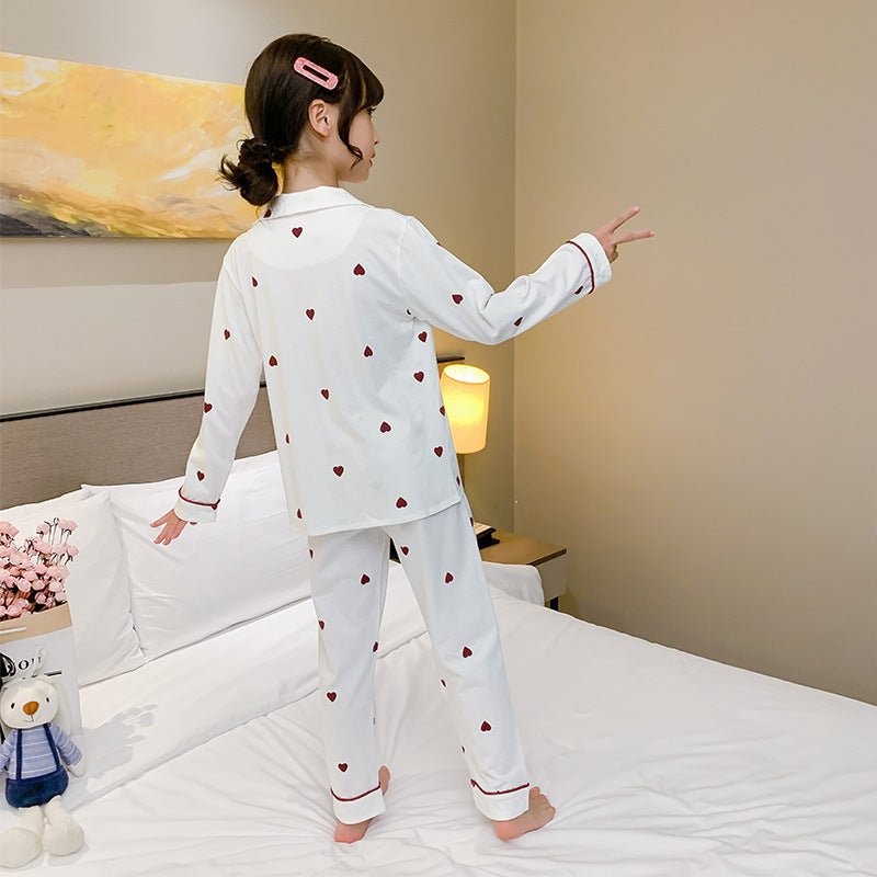 Children's Clothing Girls Pajamas Set Home Clothes Cute Printed Cartoon Two - piece Suit - PratSN