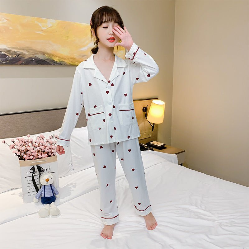 Children's Clothing Girls Pajamas Set Home Clothes Cute Printed Cartoon Two - piece Suit - PratSN