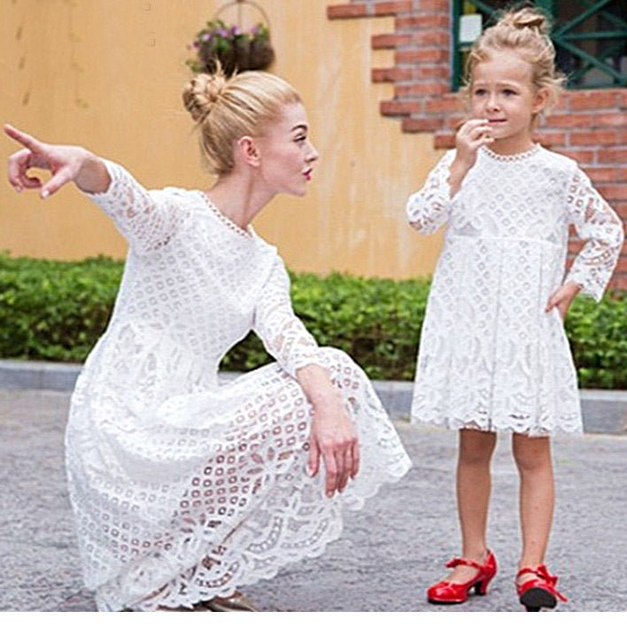 Children's Clothing Lace Dress Mother And Daughter Dresses - PratSN