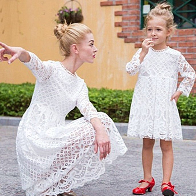 Children's Clothing Lace Dress Mother And Daughter Dresses - PratSN