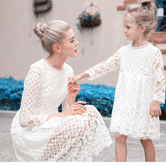 Children's Clothing Lace Dress Mother And Daughter Dresses - PratSN