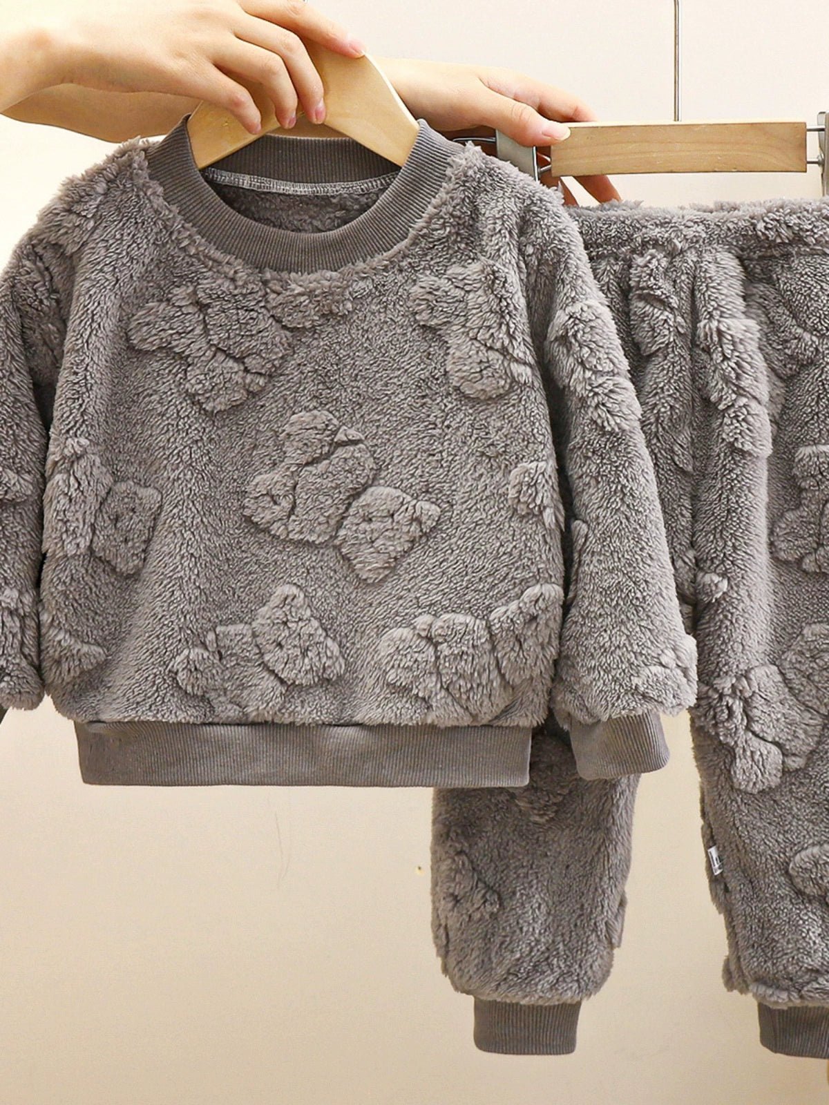 Children's Pajama Set Flannel Heattech Fall and Winter New Arrival Boy Thickened Loungewear Baby Fleece - lined Clothes Children's Clothing - PratSN