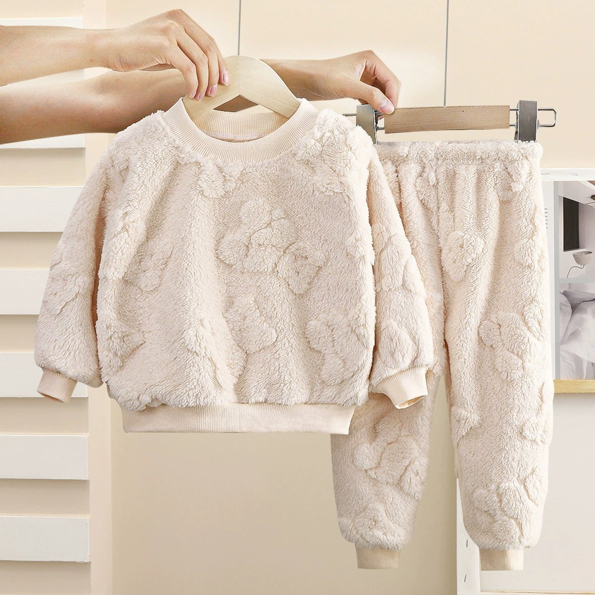Children's Pajama Set Flannel Heattech Fall and Winter New Arrival Boy Thickened Loungewear Baby Fleece - lined Clothes Children's Clothing - PratSN
