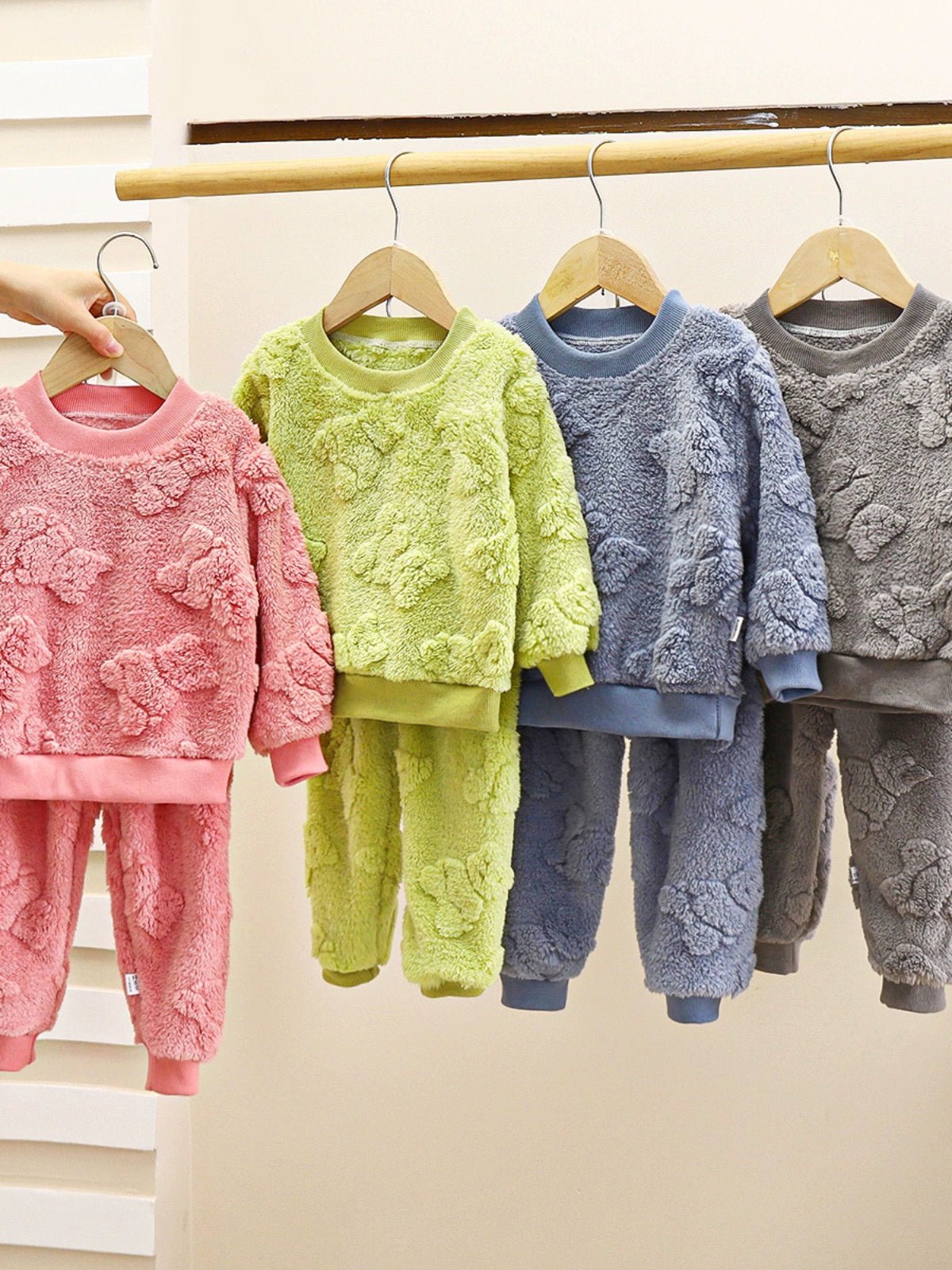 Children's Pajama Set Flannel Heattech Fall and Winter New Arrival Boy Thickened Loungewear Baby Fleece - lined Clothes Children's Clothing - PratSN