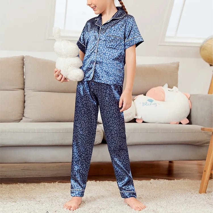 Children's Pajamas Set Summer Kids Girls Cartoon Print Sleepwear Indoor Air - conditioning Wear Suits Children Girls Home Pajamas - PratSN