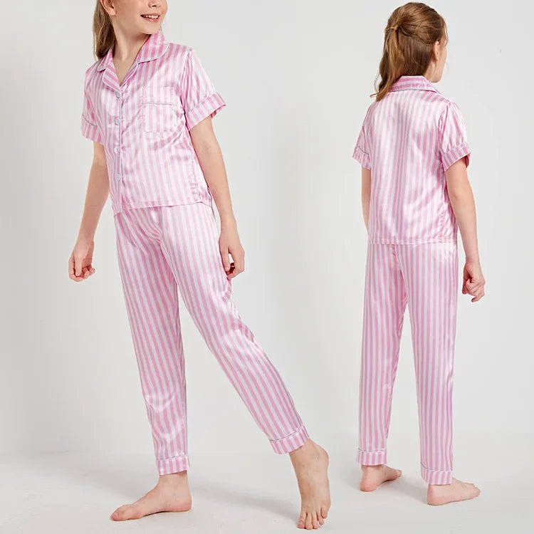 Children's Pajamas Set Summer Kids Girls Cartoon Print Sleepwear Indoor Air - conditioning Wear Suits Children Girls Home Pajamas - PratSN