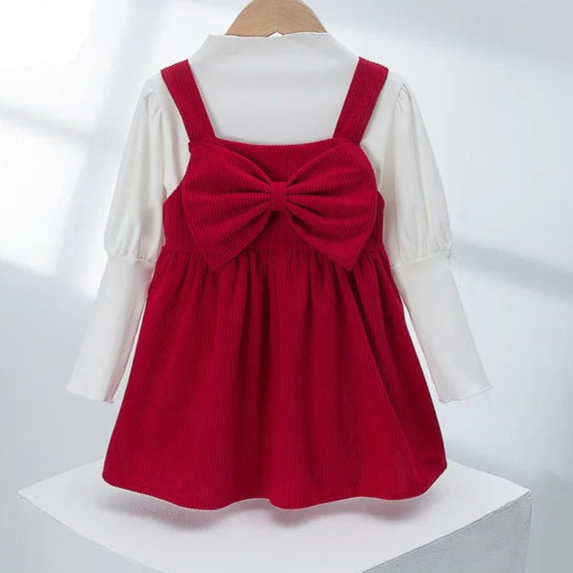 Children's Sweater Set Autumn/Winter Korean version Girls' KnittedTwo Piece Set with Polo Collar Cardigan Love Top pleated skirt - PratSN