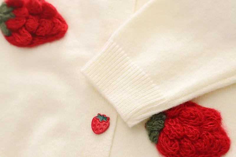 Children's Sweater Set Autumn/Winter Korean version Girls' KnittedTwo Piece Set with Polo Collar Cardigan Love Top pleated skirt - PratSN