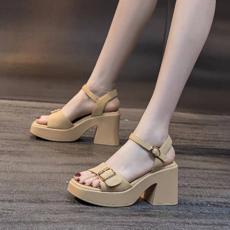 Chunky Heel Waterproof Platform Super High Heel Platform Sandals - PratSN