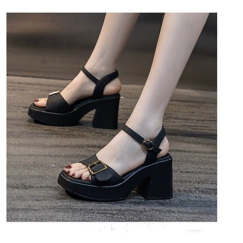 Chunky Heel Waterproof Platform Super High Heel Platform Sandals - PratSN