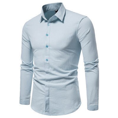 Cotton Double Placket Shirt Men's Fashion Long - sleeved Shirt - PratSN