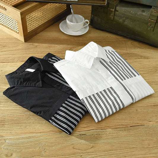 Cotton Long - sleeved Shirt Loose Japanese Style Casual - PratSN