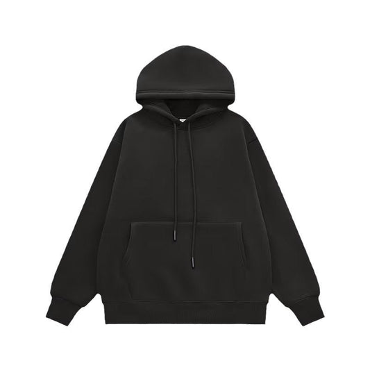 Couple Sweater Fleece - lined Thickened Hooded Solid Color Hoodie - PratSN