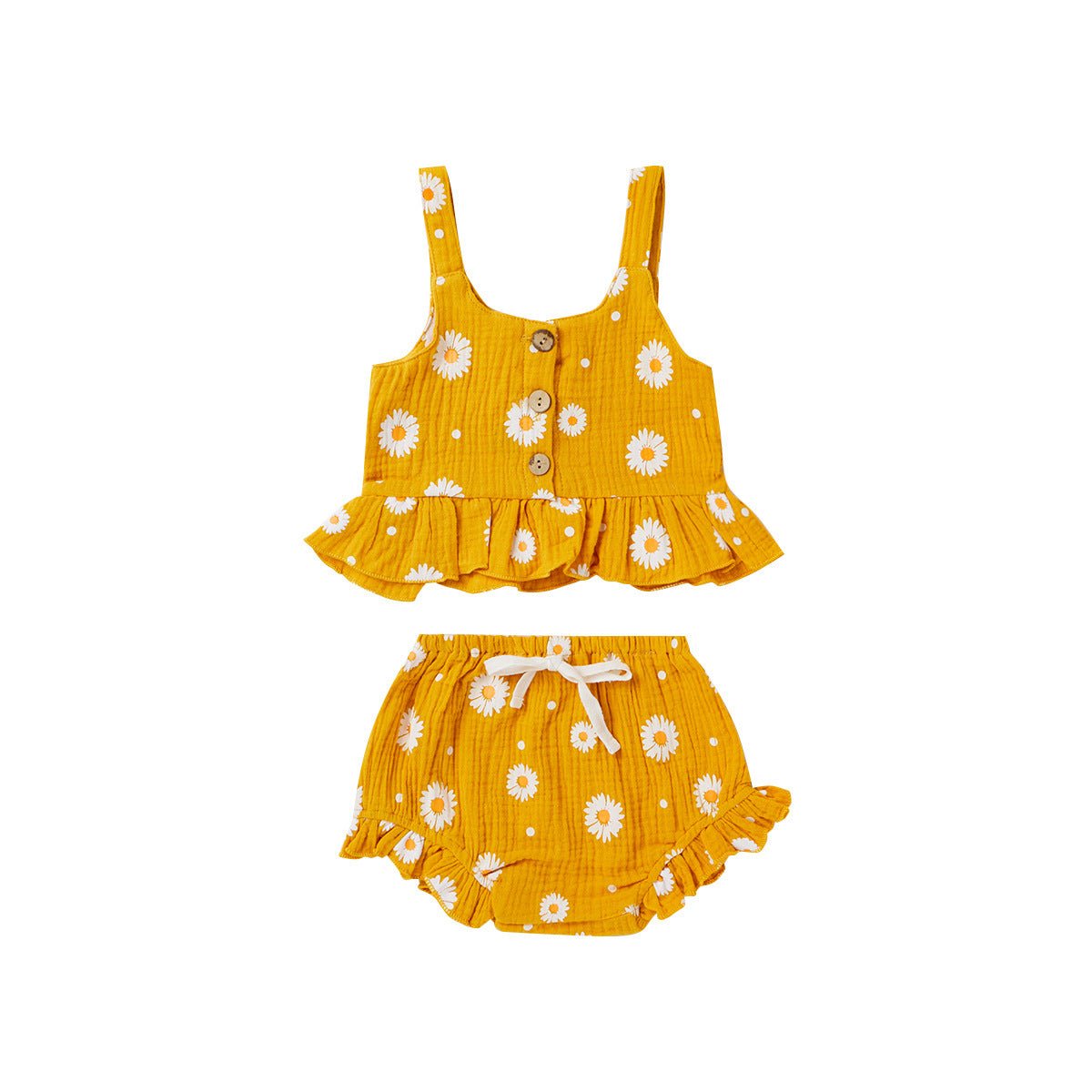 Cute Print Girls' Suit Suspender Tube Top Shorts Two - piece Set - PratSN
