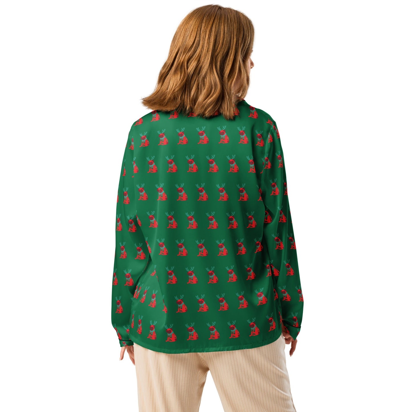 Dog pattern Women’s long sleeve pajama top - PratSN