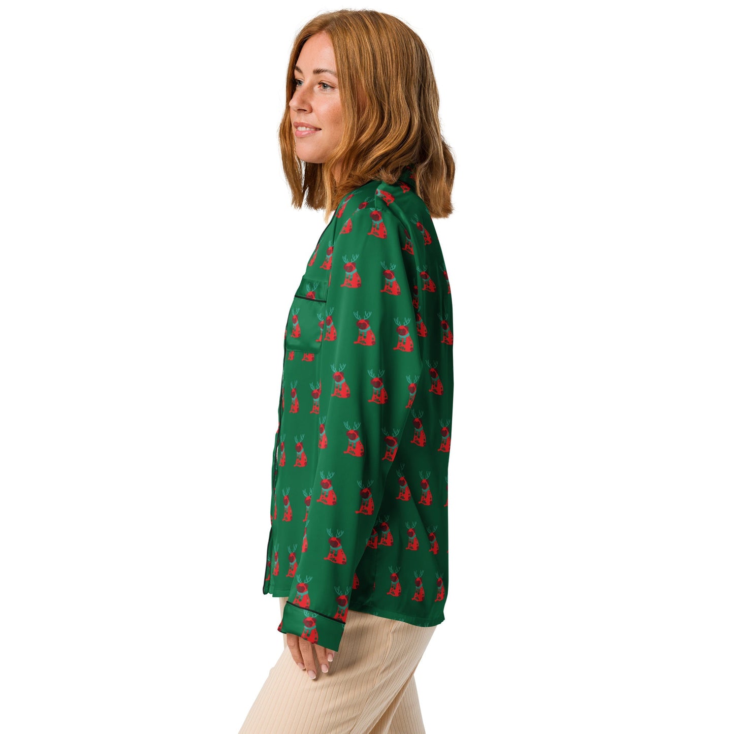 Dog pattern Women’s long sleeve pajama top - PratSN