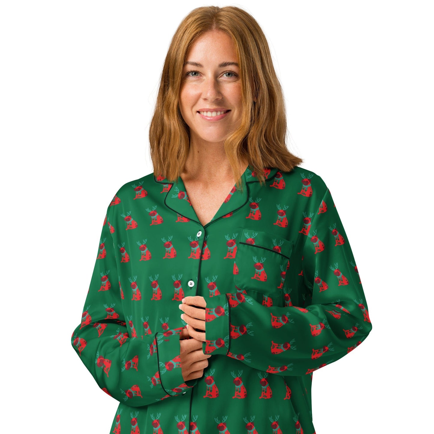 Dog pattern Women’s long sleeve pajama top - PratSN