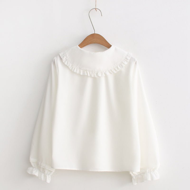 Doll Collar All - match Long - sleeved Shirt Ruffled White Shirt Women - PratSN