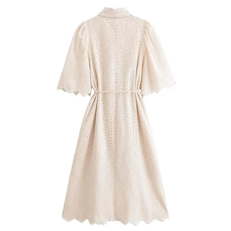 Dresses Summer Women's 2025 New Chic Embroidery Elegant Slim Long Holiday Dress Women's Commuter Street Fashion Youth Dress - PratSN