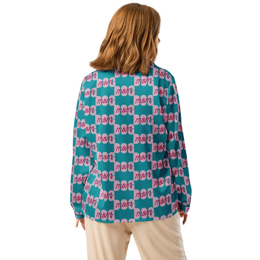Eastern Blue Dog mom Women’s long sleeve pajama top - PratSN