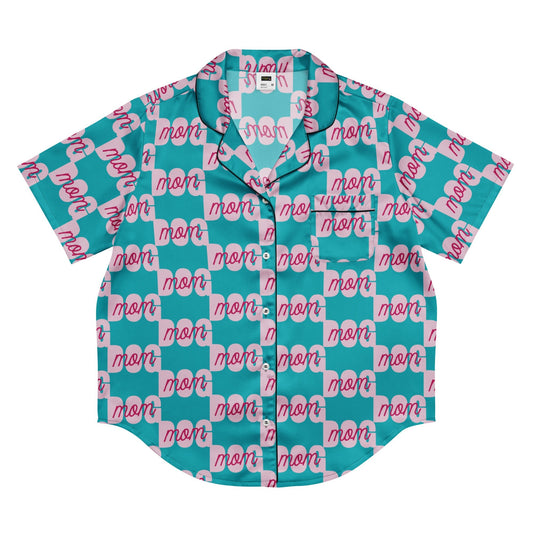 Eastern Blue Dog mom women’s short sleeve pajama top - PratSN