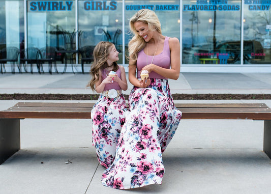 ebay mother and daughter stitching dress long skirt - PratSN