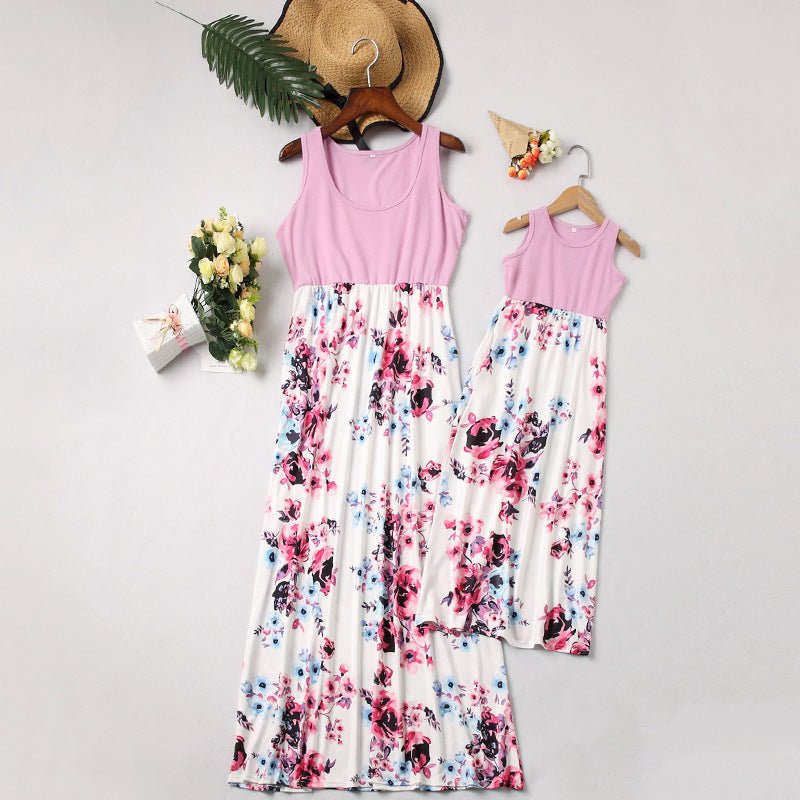 ebay mother and daughter stitching dress long skirt - PratSN