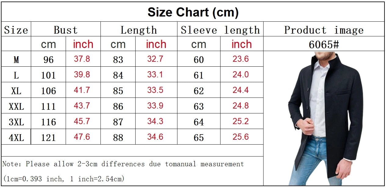 Elegant Jackets Man Single Breasted Man's Janket Solid Wool Blends Mid - length Trench Coat Long Men's Coat - PratSN