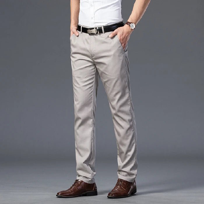 Elegant Men's Pants Straight Business Trouser Male Elastic Stretch Summer Cool Formal Dress Casual Work Office Fashion Golf Wear - PratSN