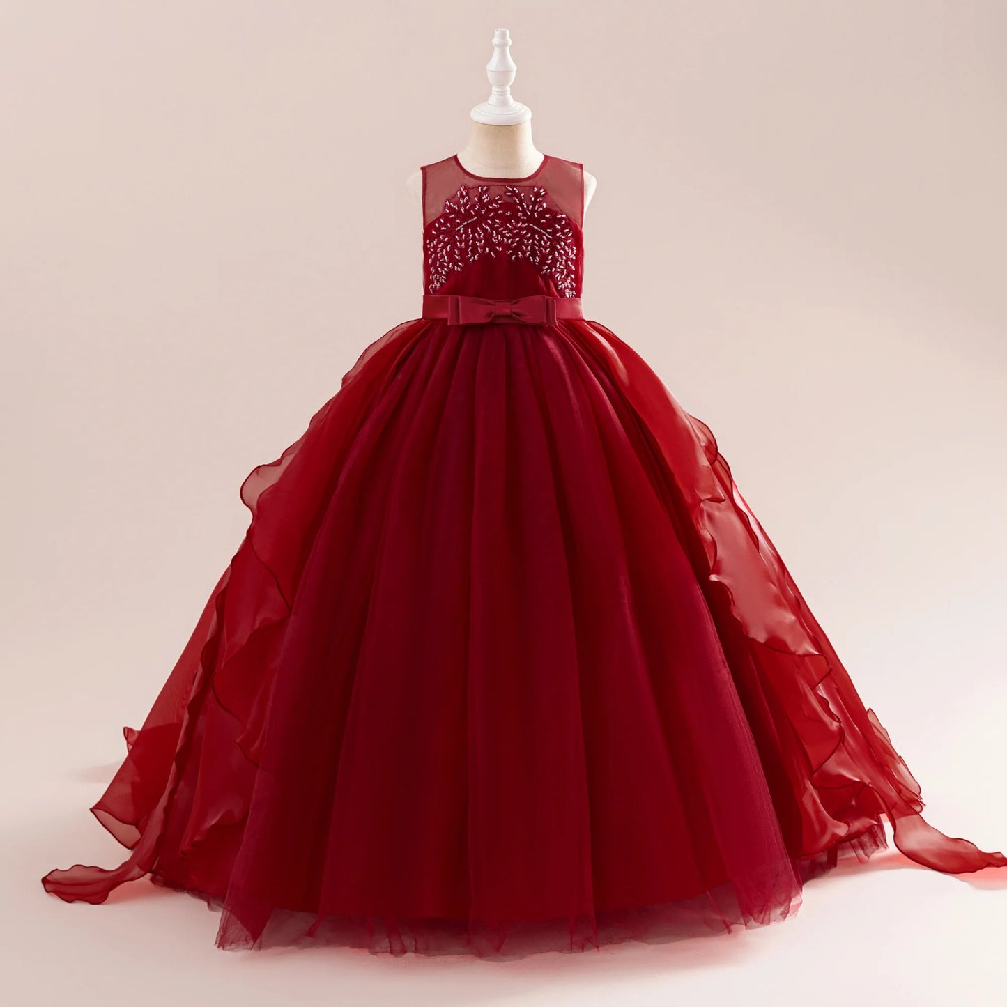 Elegant Sequins Bridesmaids Girls Party Dresses Tulle Wedding Princess Kids Dress For Girl Birthday Christmas Prom Gown - PratSN