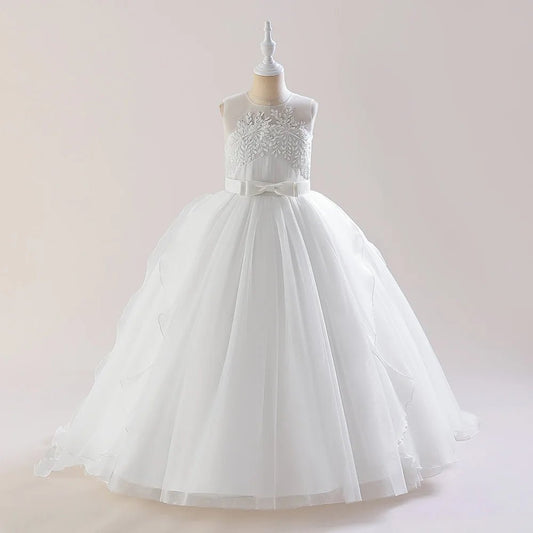 Elegant Sequins Bridesmaids Girls Party Dresses Tulle Wedding Princess Kids Dress For Girl Birthday Christmas Prom Gown - PratSN