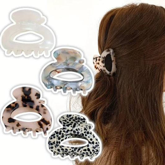Elegant Sweet Small Oval Hair Claw Clip for Women Secure Grip Hair Accessories Ponytails Cute Hair Clips Sophisticated Style - PratSN
