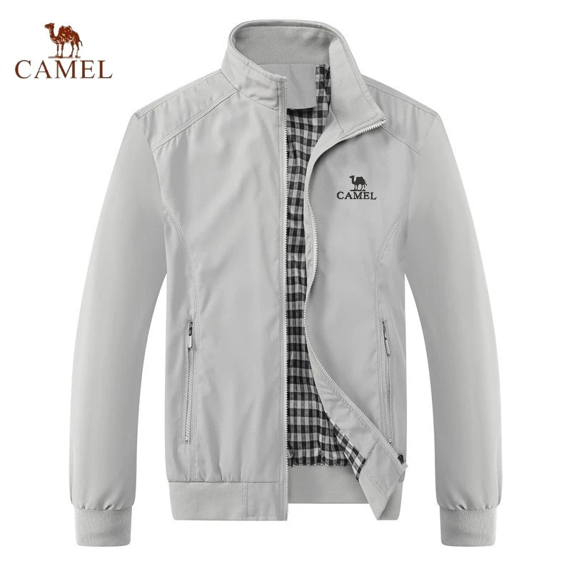 Embroidered CAMEL Spring and Autumn Casual Solid Color Fashion Slim Fit Bomb Jacket Jacket Baseball Jacket Men's Jacket M - 6XL - PratSN