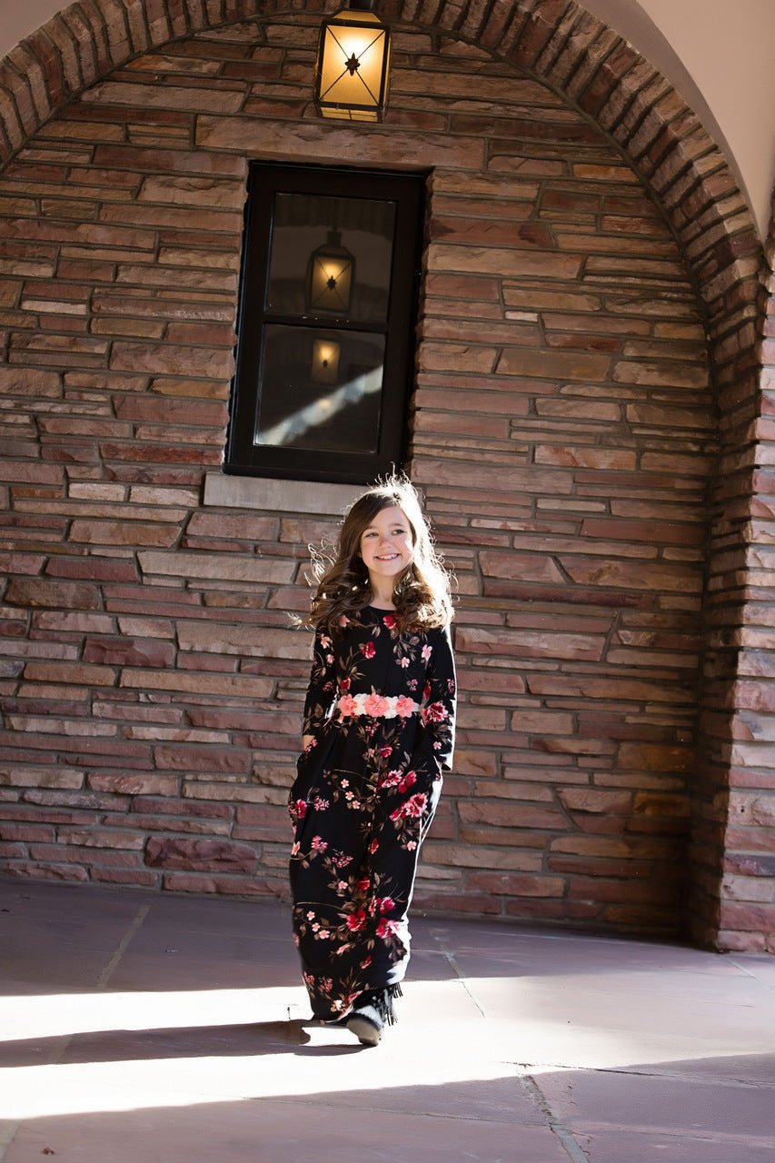 European And American Foreign Trade Mother - Daughter Parent - Child Clothing Ebay Long - Sleeved Flower Print Dress Long Skirt - PratSN