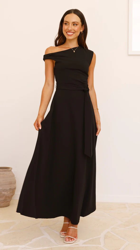 European And American Solid Color Fashion Temperament Sexy Lacing Dress - PratSN