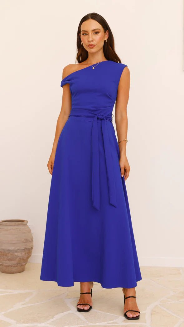 European And American Solid Color Fashion Temperament Sexy Lacing Dress - PratSN