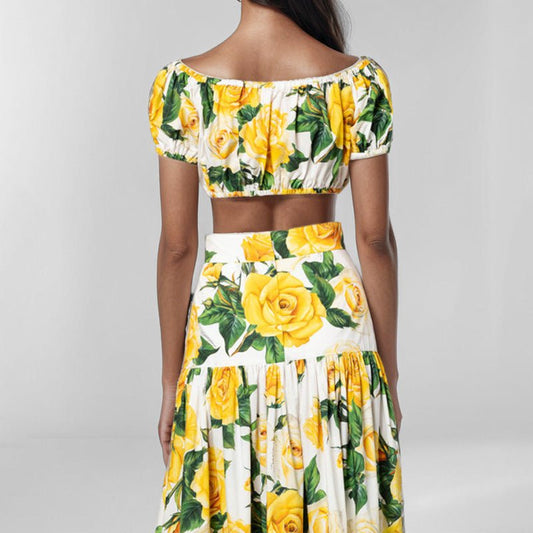 European And American Women's Elegant Printed Pleated Skirt - PratSN