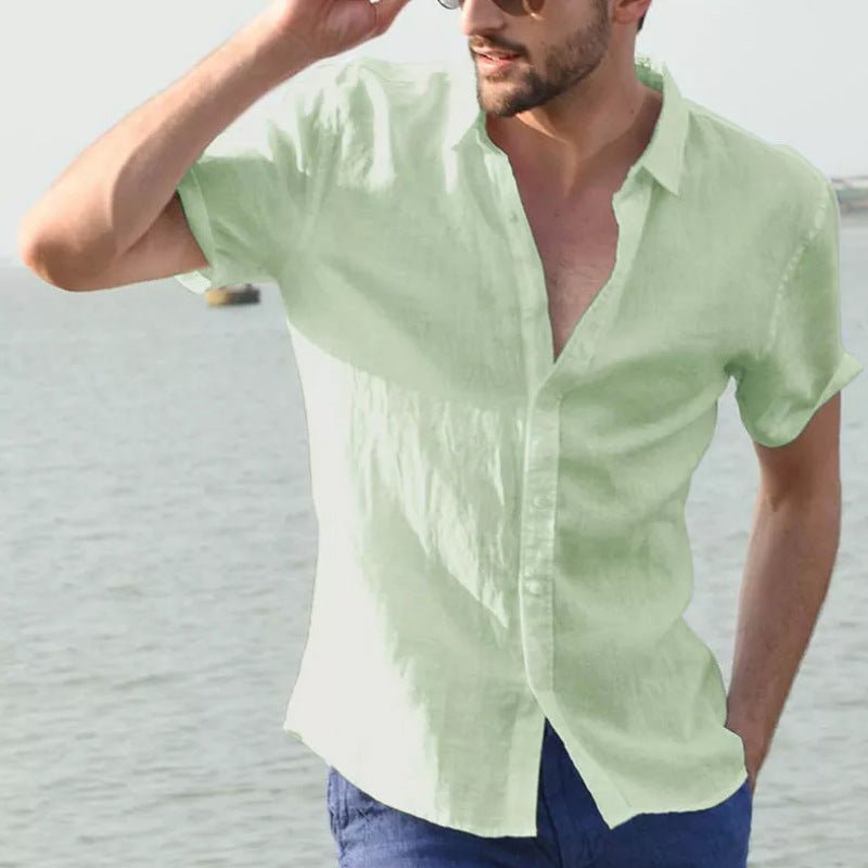 Explosive cross - border special for European and American summer short - sleeved casual foreign trade men's shirts men shirt - PratSN