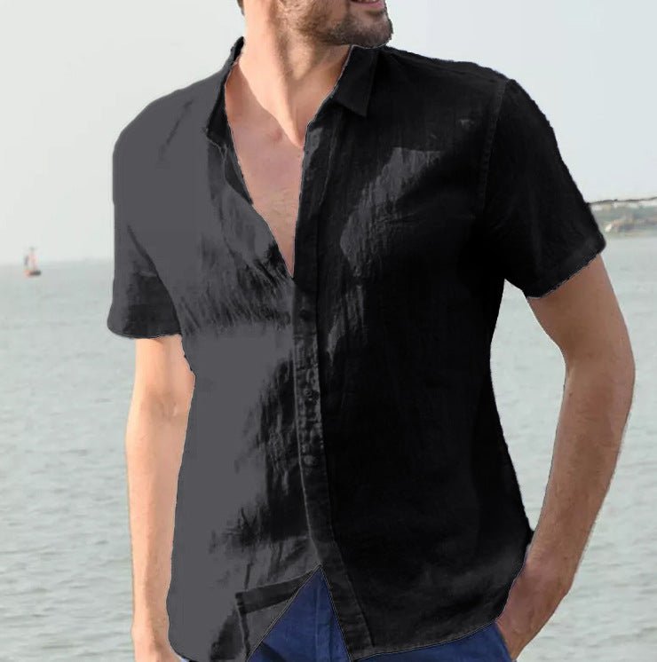 Explosive cross - border special for European and American summer short - sleeved casual foreign trade men's shirts men shirt - PratSN