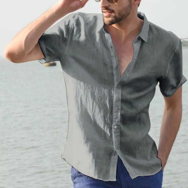 Explosive cross - border special for European and American summer short - sleeved casual foreign trade men's shirts men shirt - PratSN