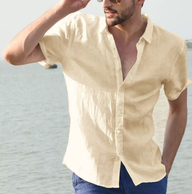 Explosive cross - border special for European and American summer short - sleeved casual foreign trade men's shirts men shirt - PratSN