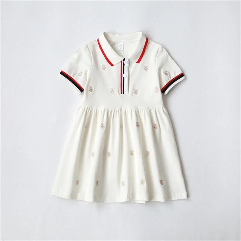 Family Matching Clothes Summer Mother Kids Dresses Cotton Couple Family Look Father Son Polo T-Shirts Tops Mom Daughter Dress - PratSN