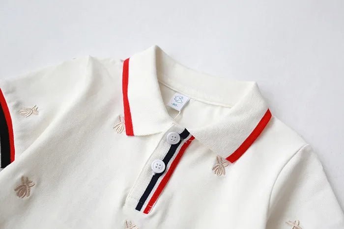 Family Matching Clothes Summer Mother Kids Dresses Cotton Couple Family Look Father Son Polo T-Shirts Tops Mom Daughter Dress - PratSN