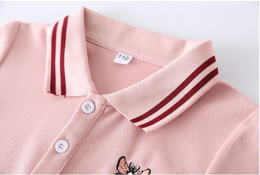 Family Matching Clothes Summer Mother Kids Dresses Cotton Couple Family Look Father Son Polo T-Shirts Tops Mom Daughter Dress - PratSN
