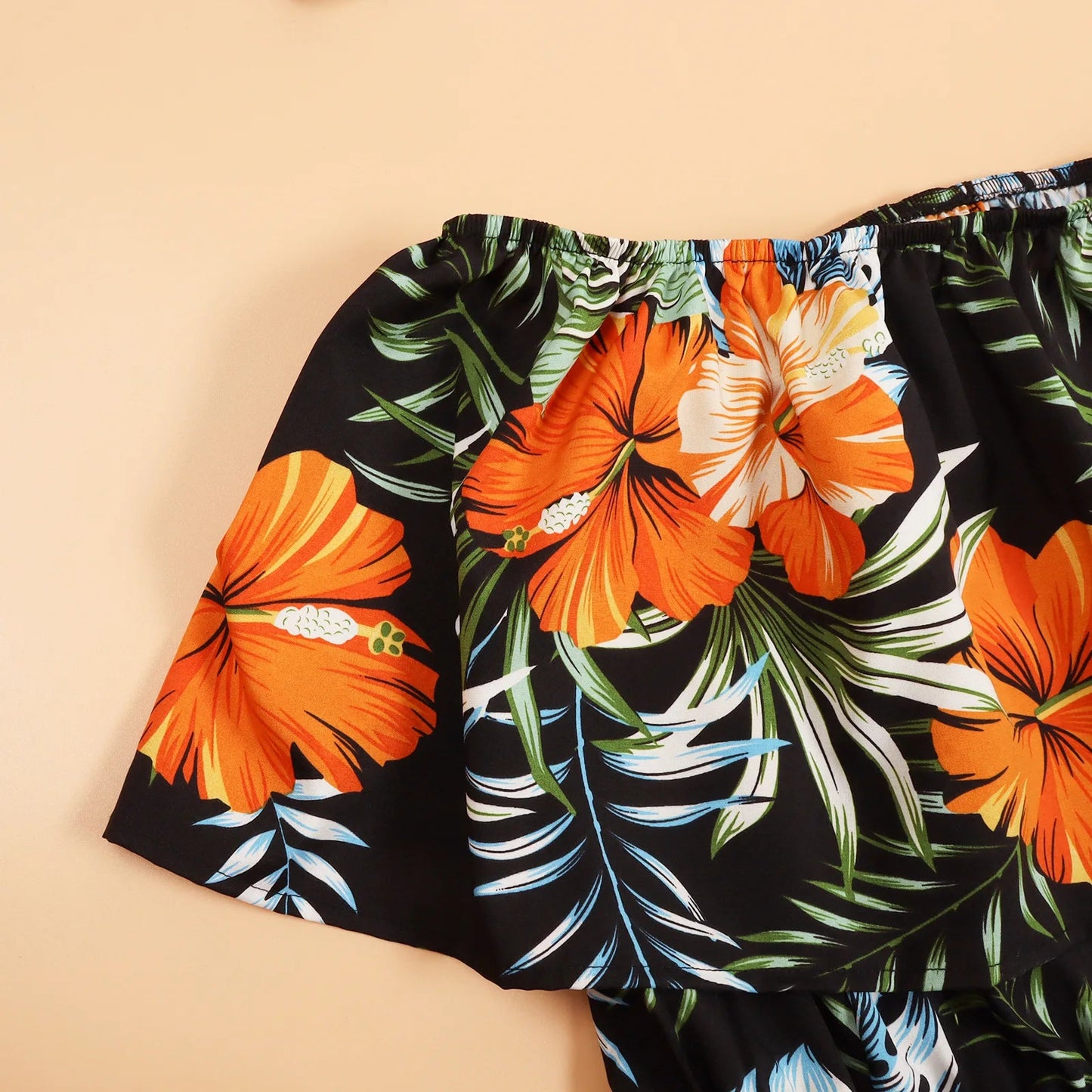 Family Matching Outfits Vacation Holiday Hawaii Mom And Daughter Floral Beach Dresses Dad And Son Shirts Shorts Outfits - PratSN