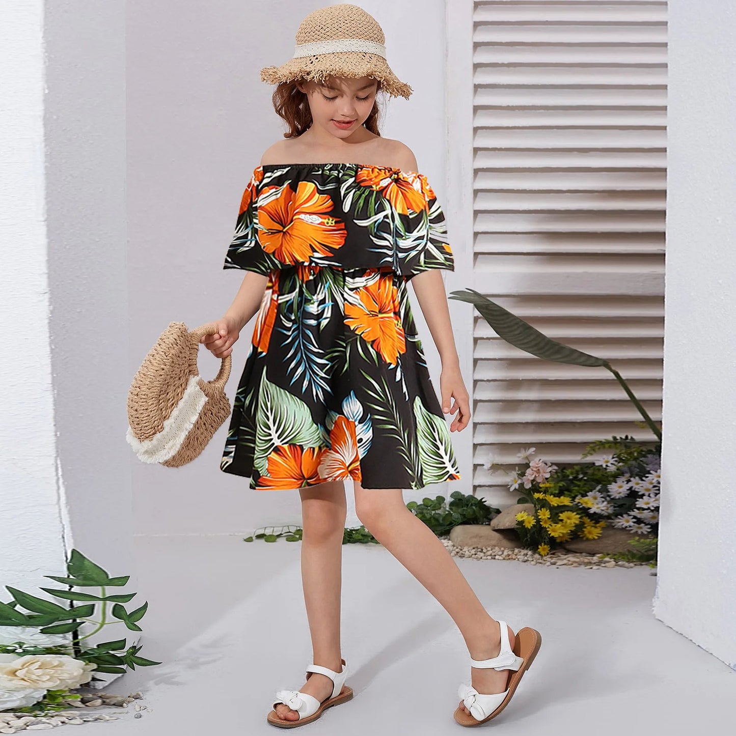 Family Matching Outfits Vacation Holiday Hawaii Mom And Daughter Floral Beach Dresses Dad And Son Shirts Shorts Outfits - PratSN