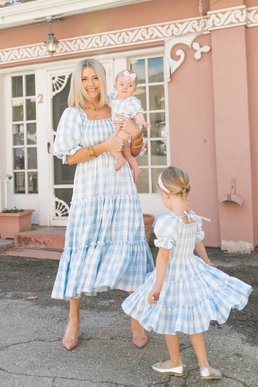 Fashion Floral Square Collar Lantern Sleeve Mother - daughter Parent - child Dress - PratSN