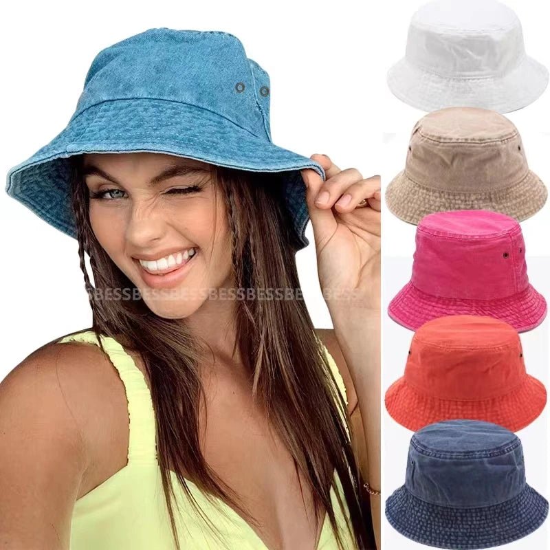 Fashion Foldable Burrs Bucket Hat for Women Men Beach Sun Visor UV Protection UPF 50+ Sun Hat Summer Large Wide Brim Panama Bob - PratSN