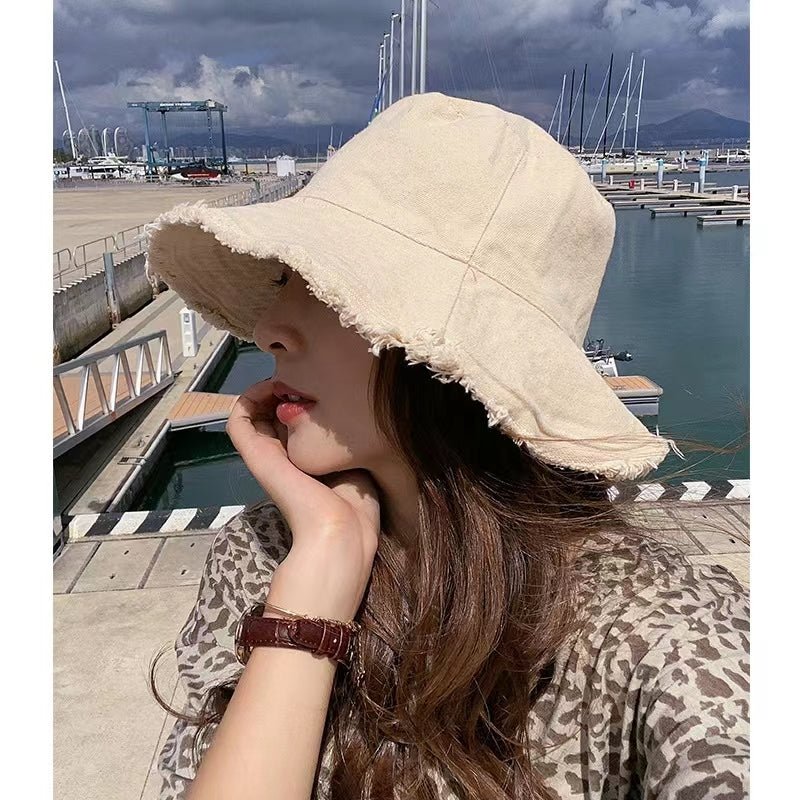 Fashion Foldable Burrs Bucket Hat for Women Men Beach Sun Visor UV Protection UPF 50+ Sun Hat Summer Large Wide Brim Panama Bob - PratSN
