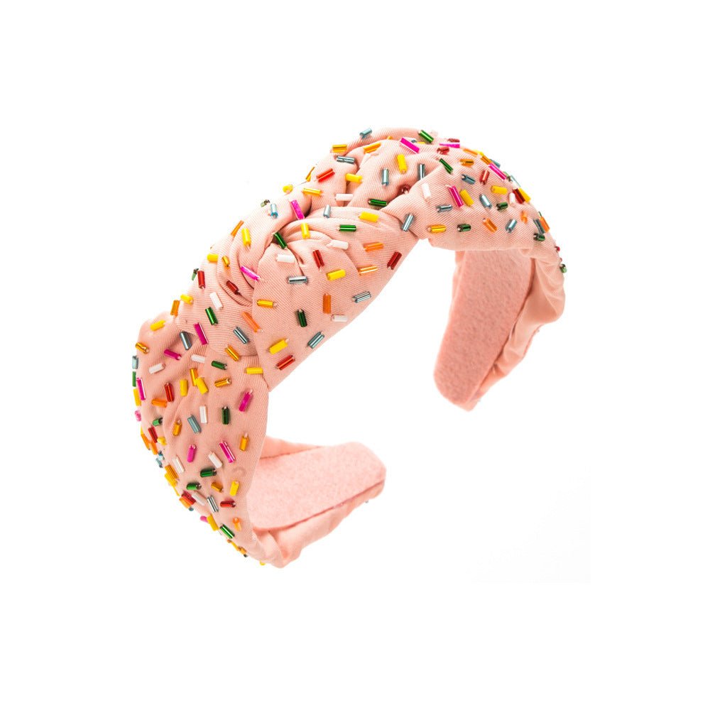 Fashion Hand - stitched Glass Tube Headband Temperament - PratSN